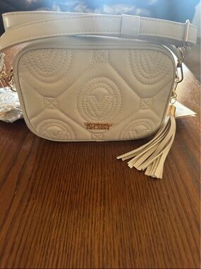 Valentino Orlandi Ivory Quilted Crossbody with Tassel